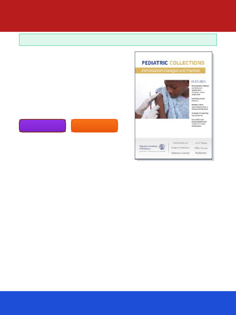 Immunization Strategies and Practices 1st Edition American Academy of ...