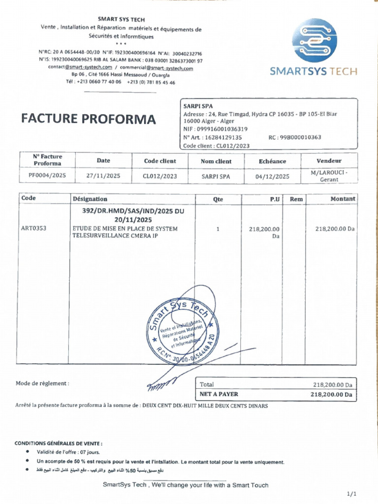 Devis 392 DR HMD Sas 8nd 2025 | PDF