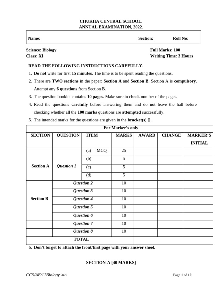 Biology XI 2022 AE | PDF | Lung | Heart