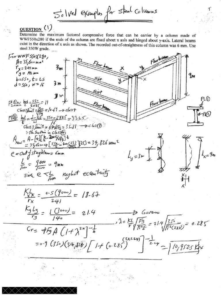 Tutorial 6 and 7 - Solved Examples - Design of Steel Columns-2 ...