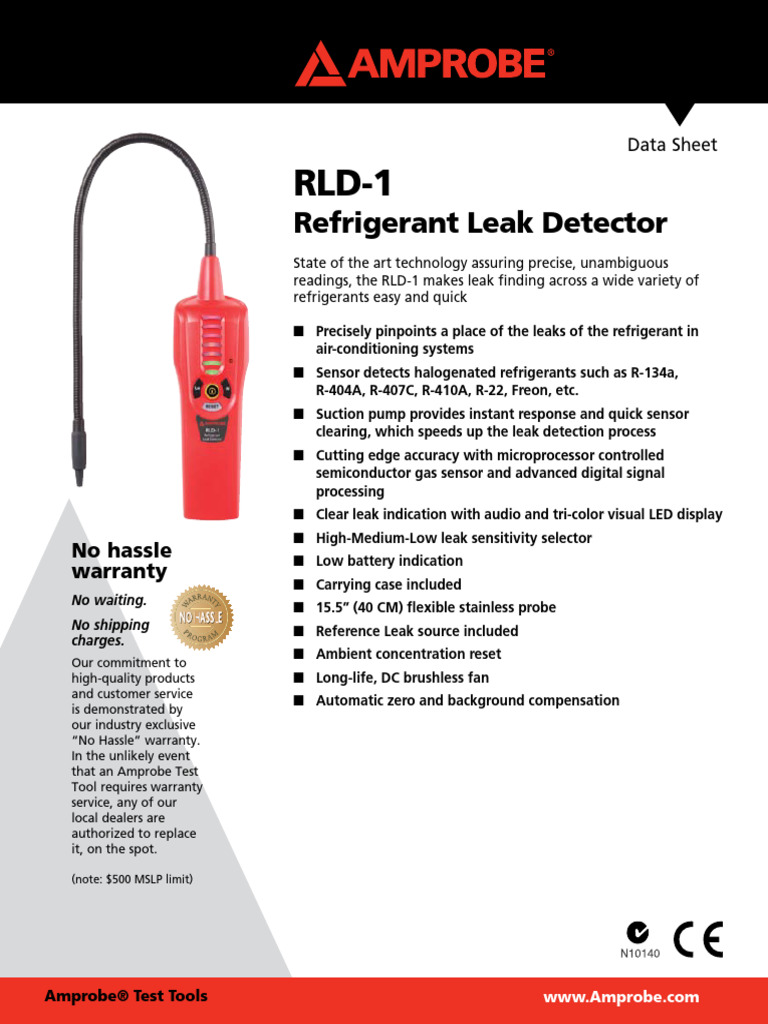 Amprobe RLD-1 Refrigerant Leak Detector | PDF | Equipment ...