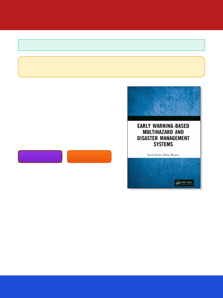 Early Warning Based Multihazard and Disaster Management Systems 1st ...