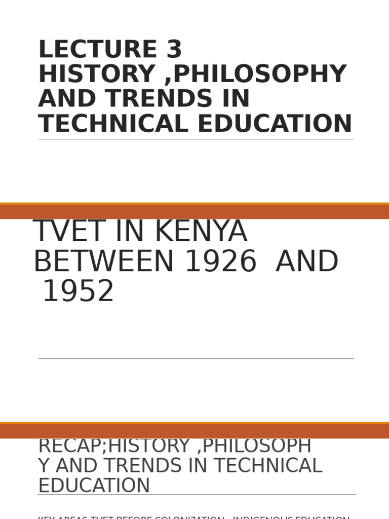 TVET Education in Colonial Kenya (1926-1952) | PDF