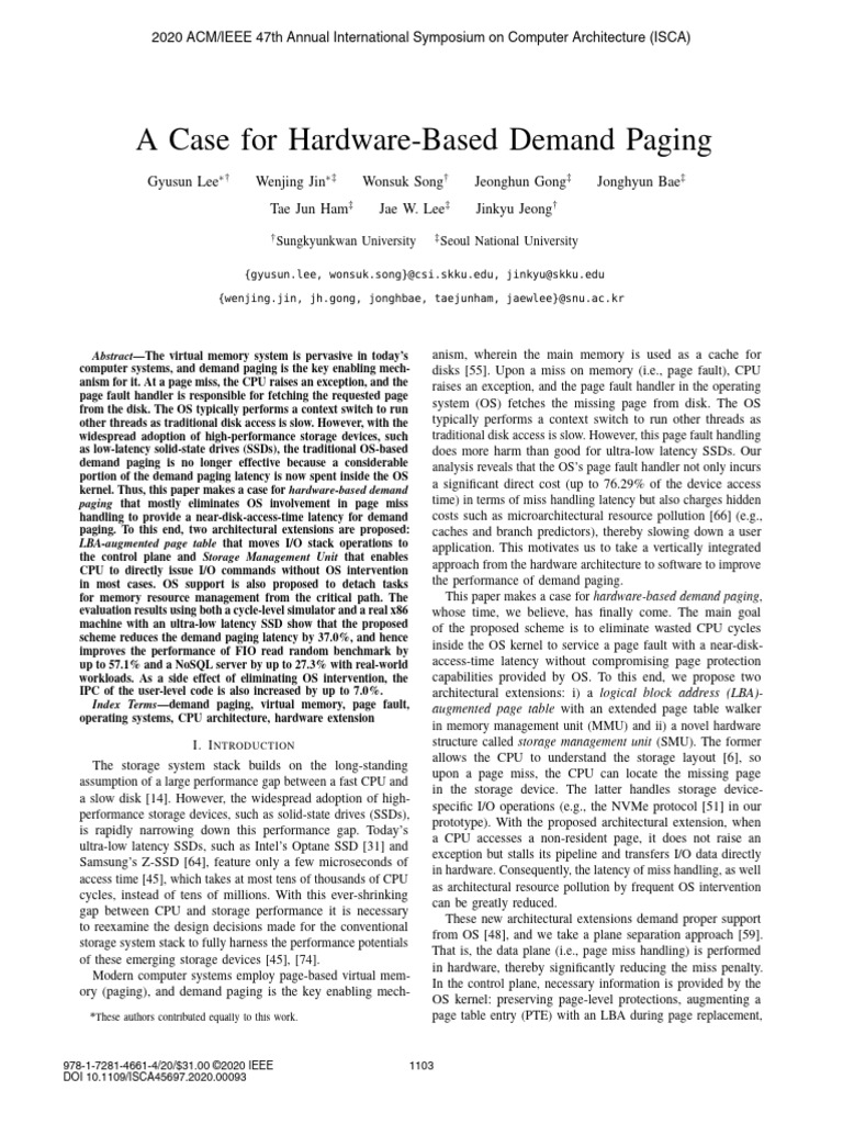 Hardware-Based Demand Paging Solutions | PDF | Operating System ...