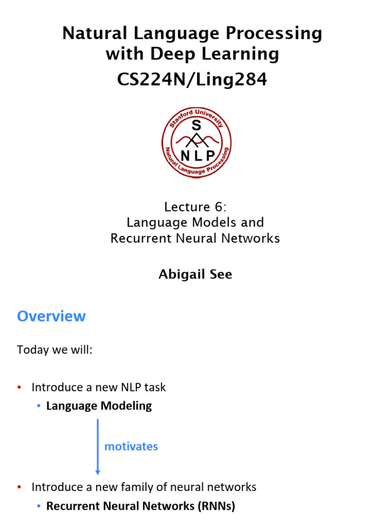 Language Models and RNNs in NLP | PDF | Algorithms | Applied Mathematics