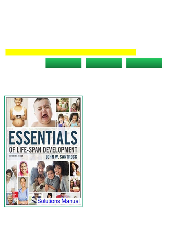 Essentials of Life Span Development 4th Edition Santrock Solutions