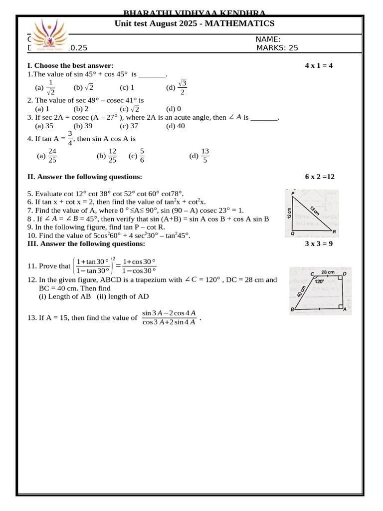 G9 Math-Nov | PDF