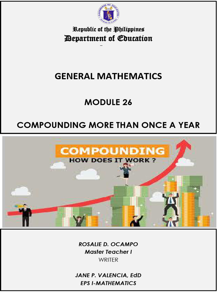 Grade 11 2nd Quarter Module 26 Compounding More Than Once A Year | PDF ...