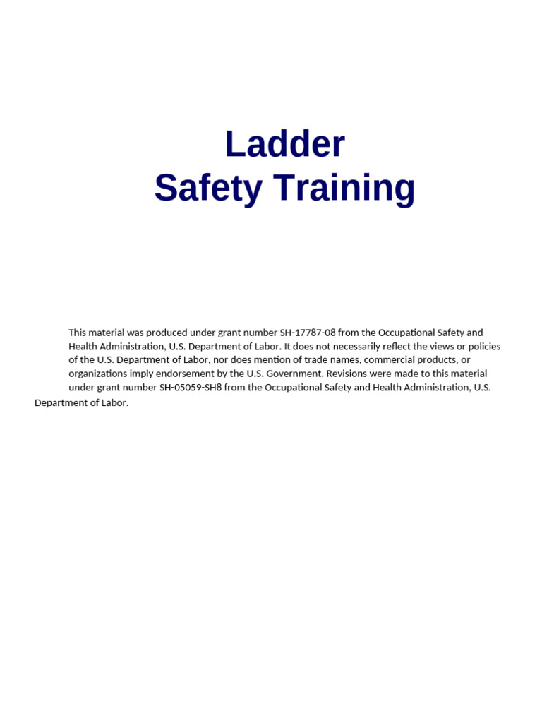 Ladder Safety Training Course Guide | PDF | Ladder | Stairs