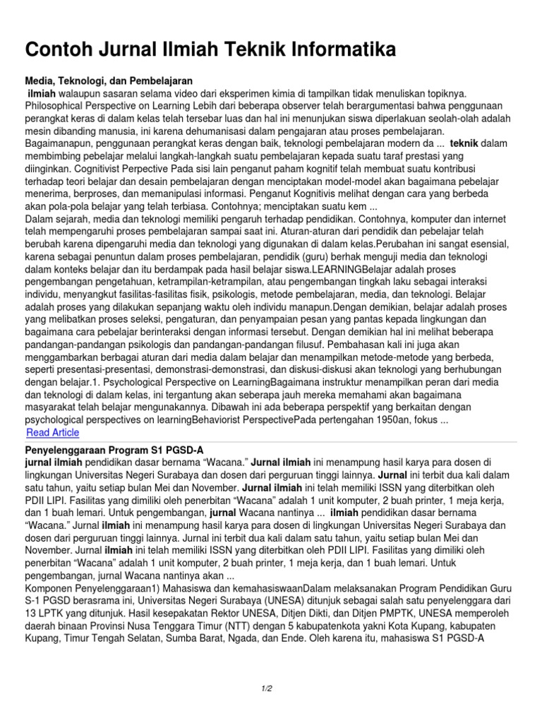 Contoh Jurnal Ilmiah Teknik Informatika Pdf