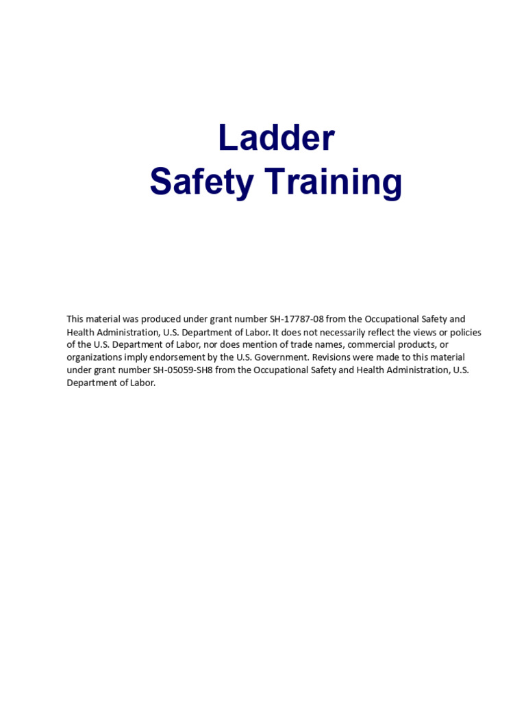 Ladder Safety Training Course Guide | PDF | Ladder | Stairs