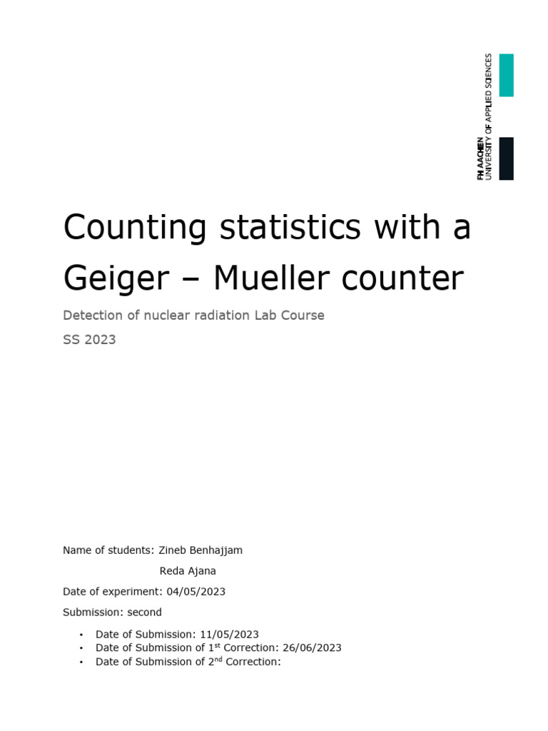 Geiger-Müller Counter Radiation Lab | PDF | Physical Phenomena ...