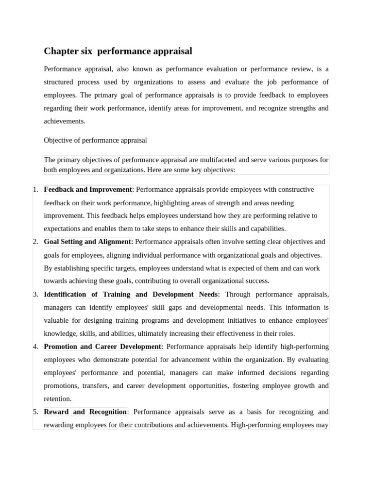 Performance Appraisal Objectives & Steps | PDF | Performance Appraisal ...