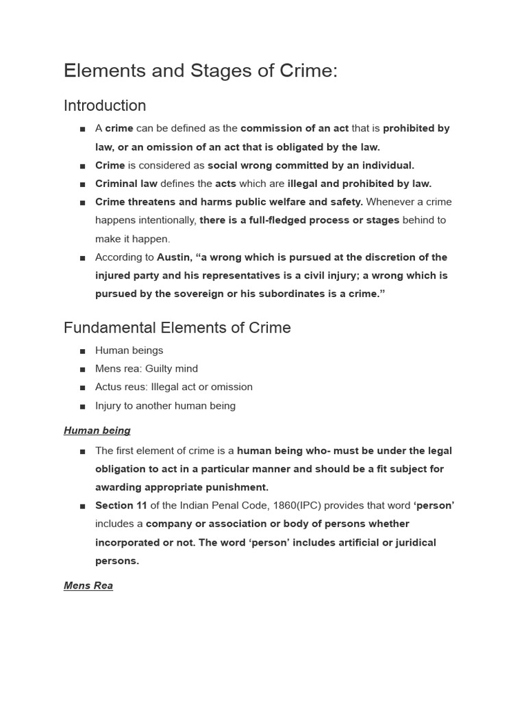 BNS Notes | PDF | Mens Rea | Crimes