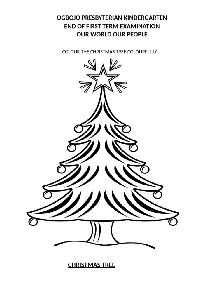 Christmas Tree Coloring Exam for Kids | PDF