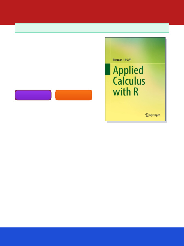 Applied Calculus With R Thomas J Pfaff Ebook Supplementary Edition | PDF