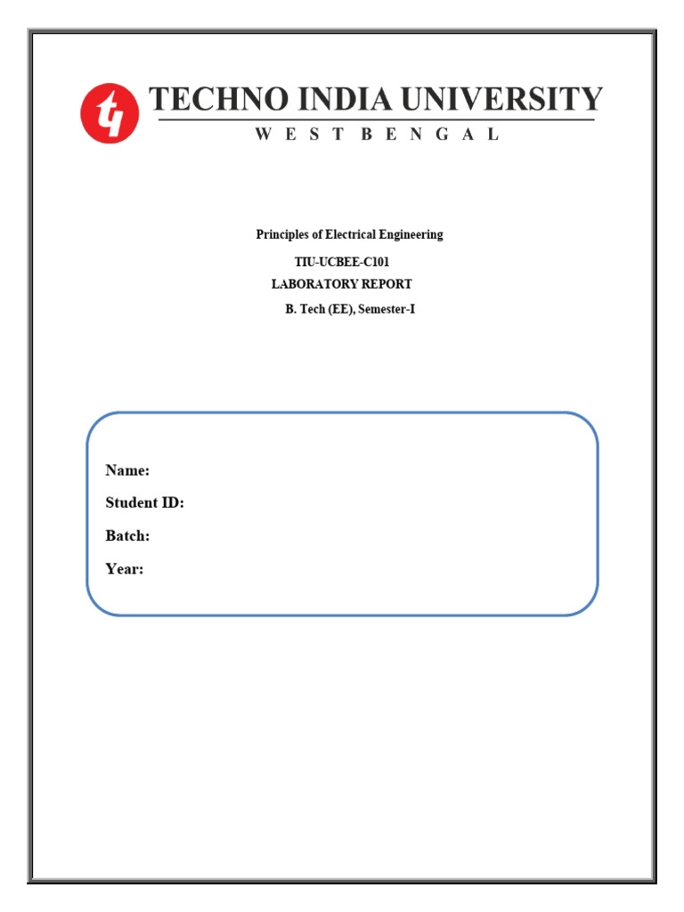 Electrical Engineering Lab Report Guide | PDF | Electrical Impedance ...