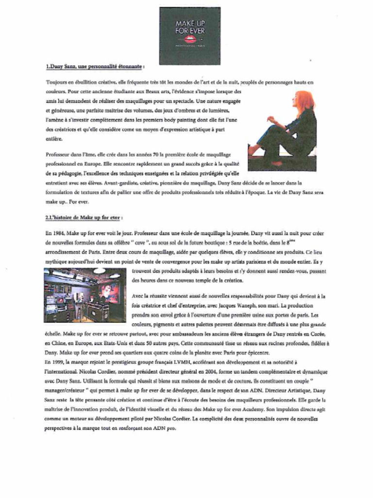 Exposé Make Up For Ever | PDF