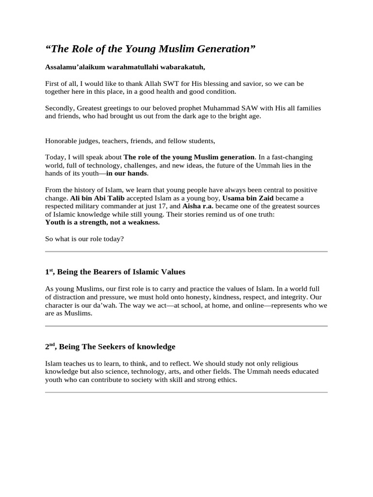Young Muslims: Agents of Change | PDF | Ummah | Abrahamic Religions