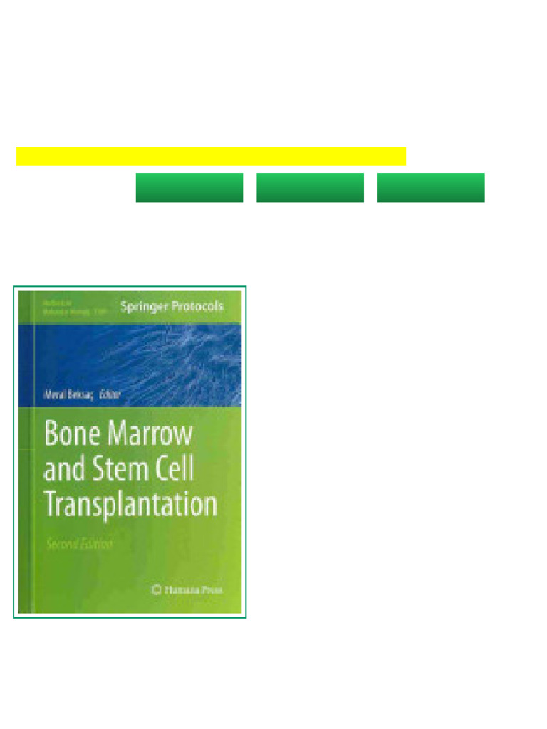 Bone Marrow and Stem Cell Transplantation 2nd 2014ed Edition Meral ...