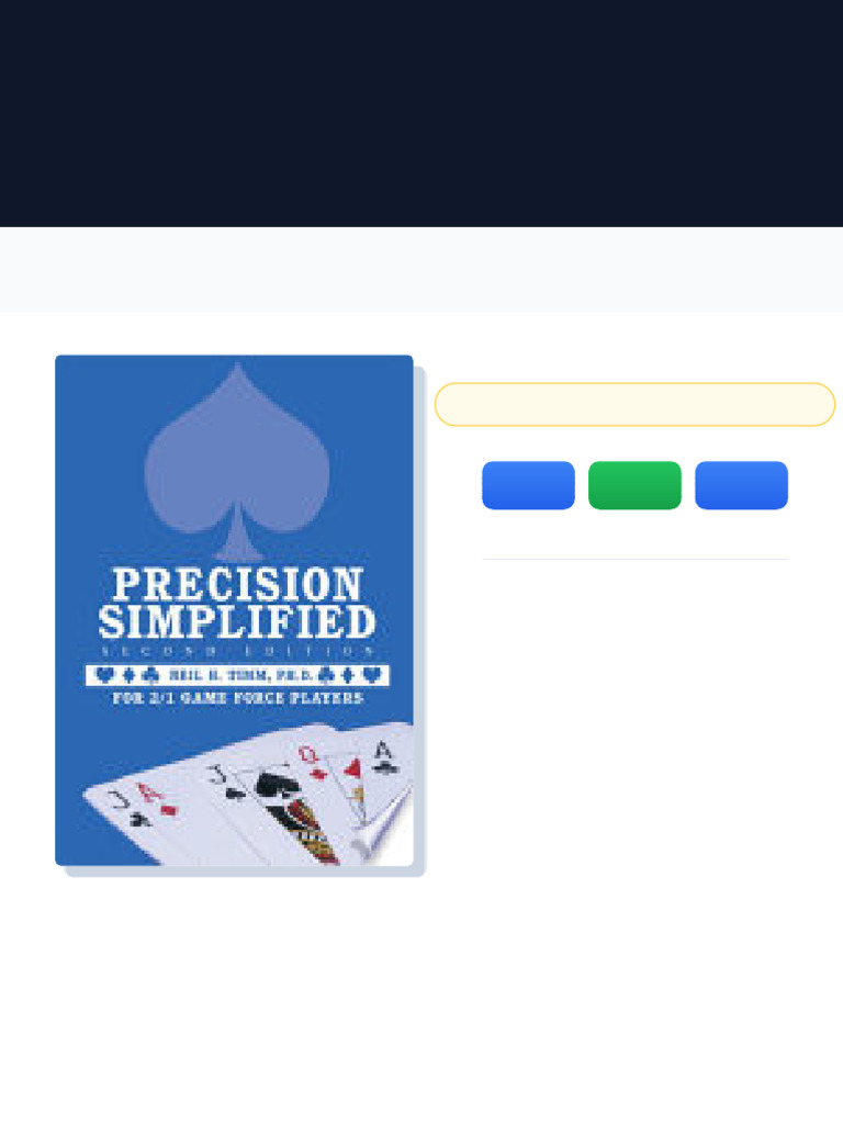 Precision Simplified 2nd Edition Neil H. Timm Ph. D. Online PDF | PDF