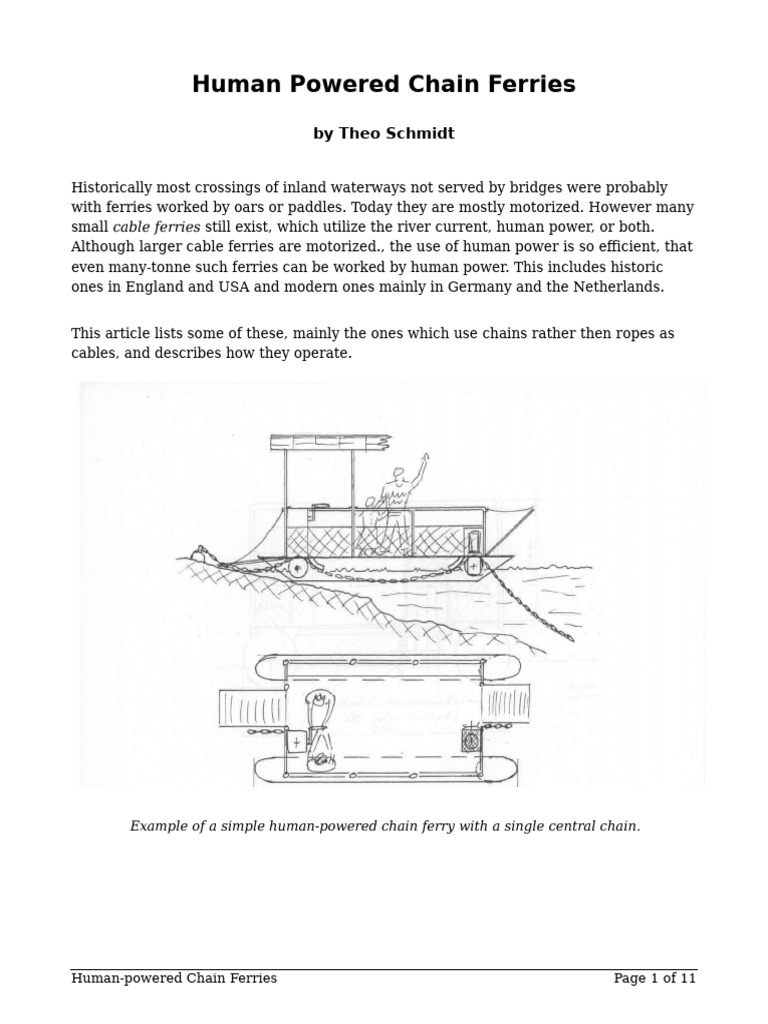Human-Powered Chain Ferries Explained | PDF | Force | Ferry