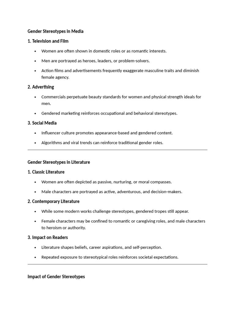 Gender Stereotypes in Media | PDF | Gender Role | Gender Studies