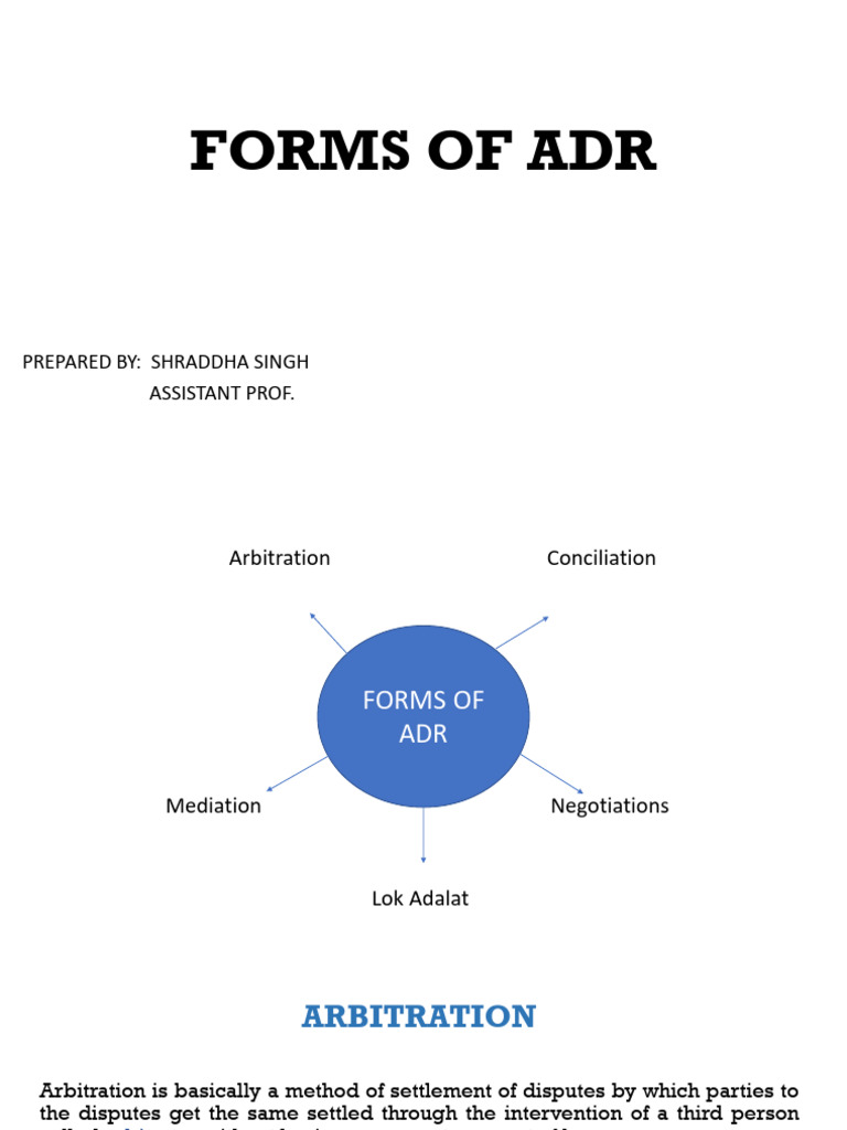 Understanding Forms of ADR Methods | PDF | Mediation | Alternative ...