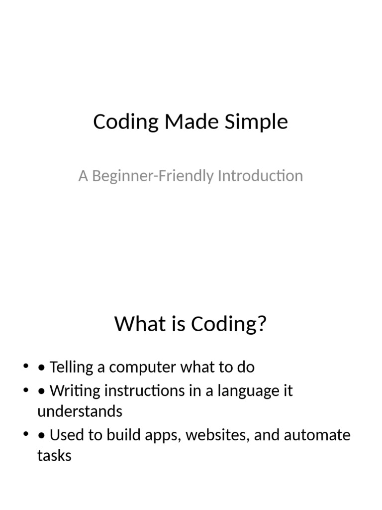 Coding Simple Presentation | PDF