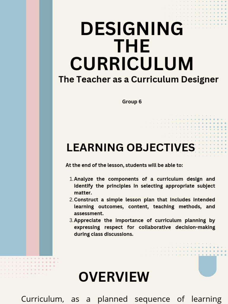 Curriculum Design Principles and Methods | PDF | Curriculum ...