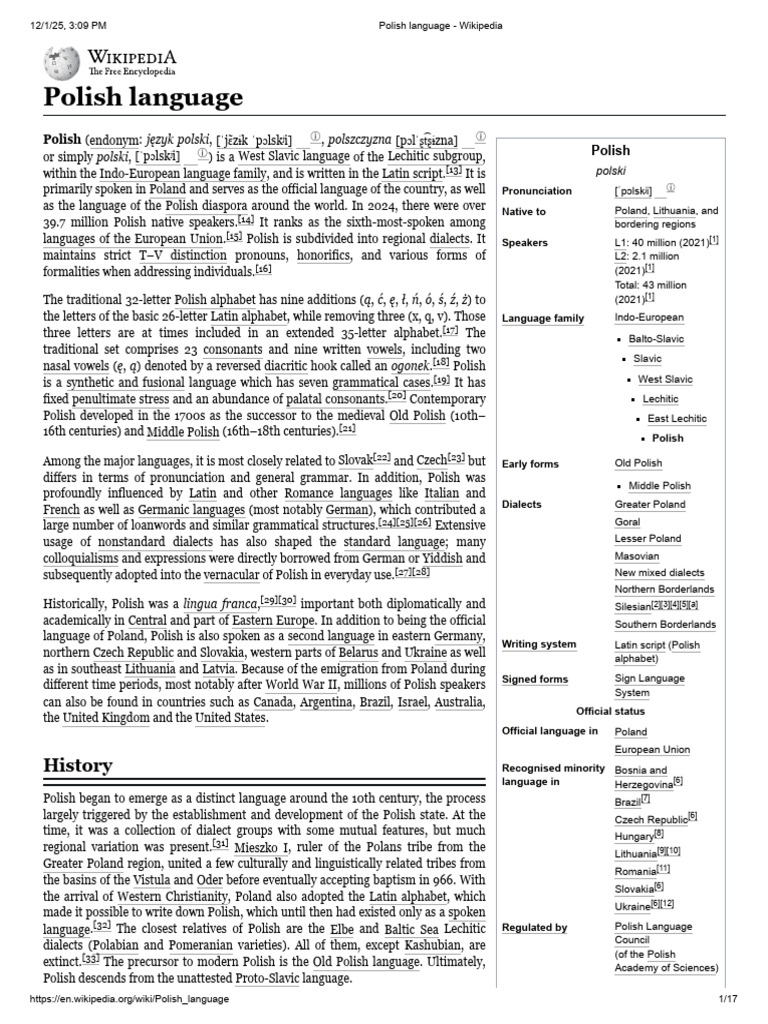 Overview of the Polish Language | PDF | Verb | Stress (Linguistics)