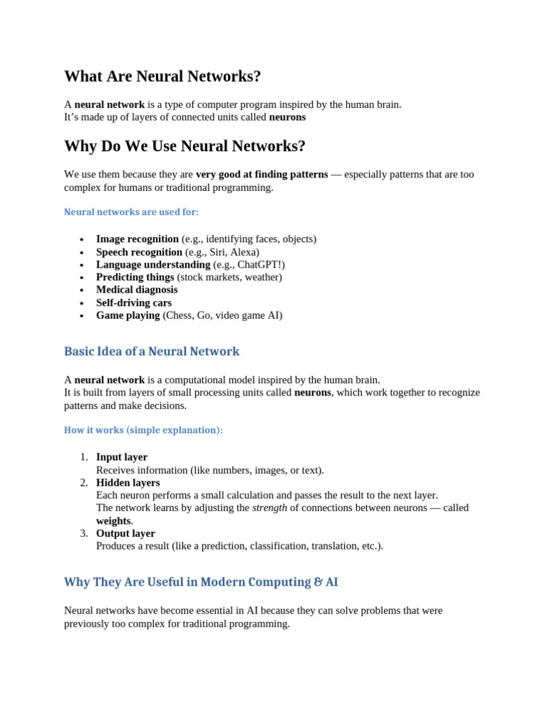 What Are Neural Networks | PDF | Artificial Intelligence | Intelligence ...