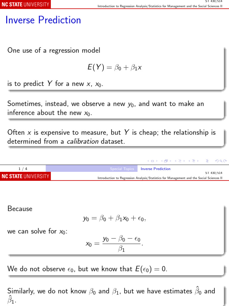 Inverse Prediction in Regression Analysis | PDF | Regression Analysis ...