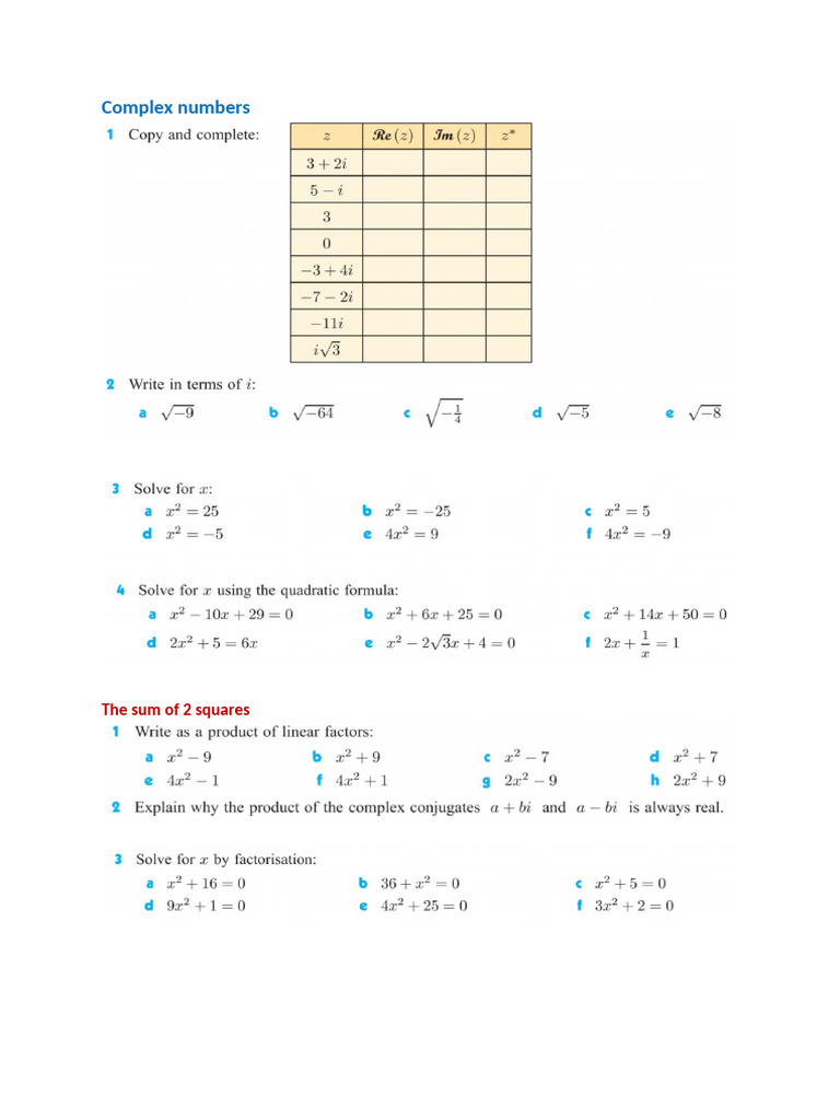 Complex Numbers Sept 2025 | PDF