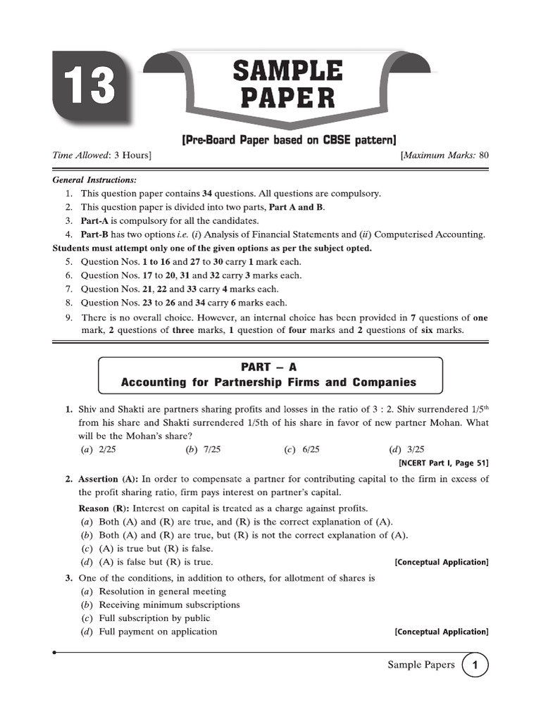 Sample Paper 3 | PDF