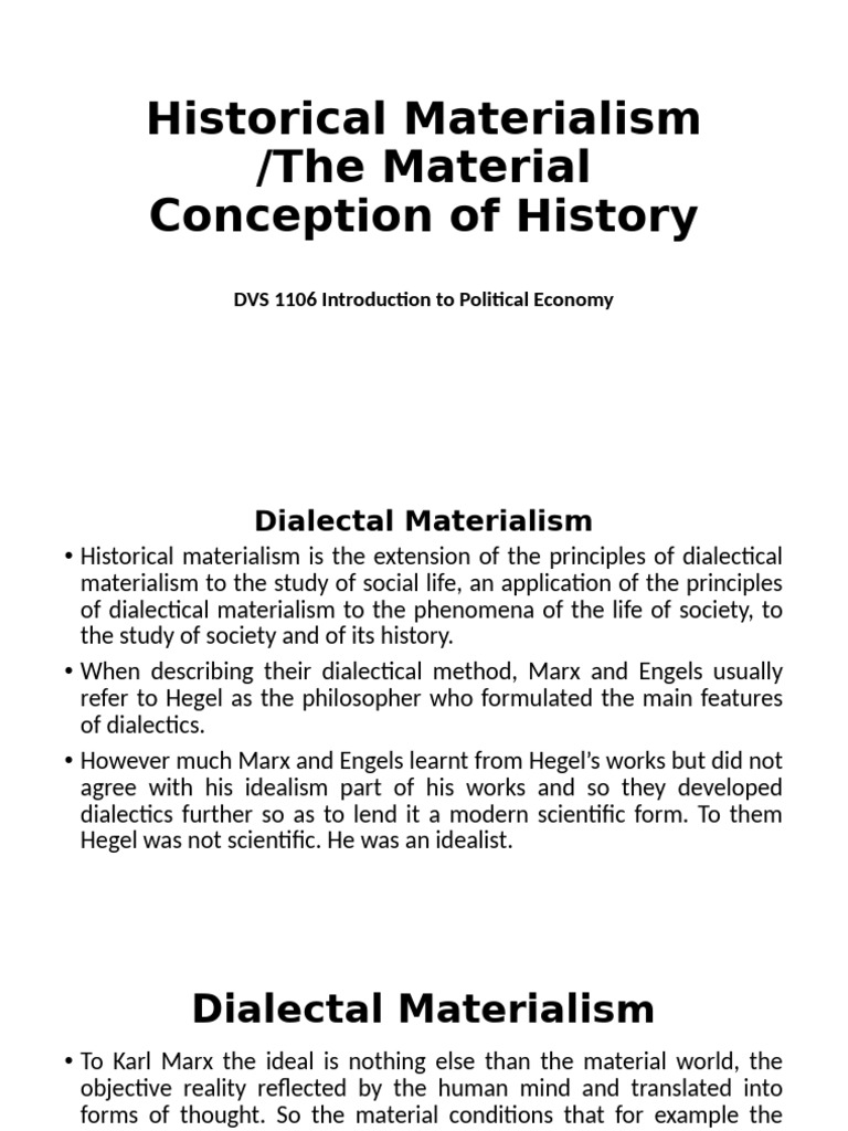 Understanding Historical Materialism | PDF | Materialism | Dialectic