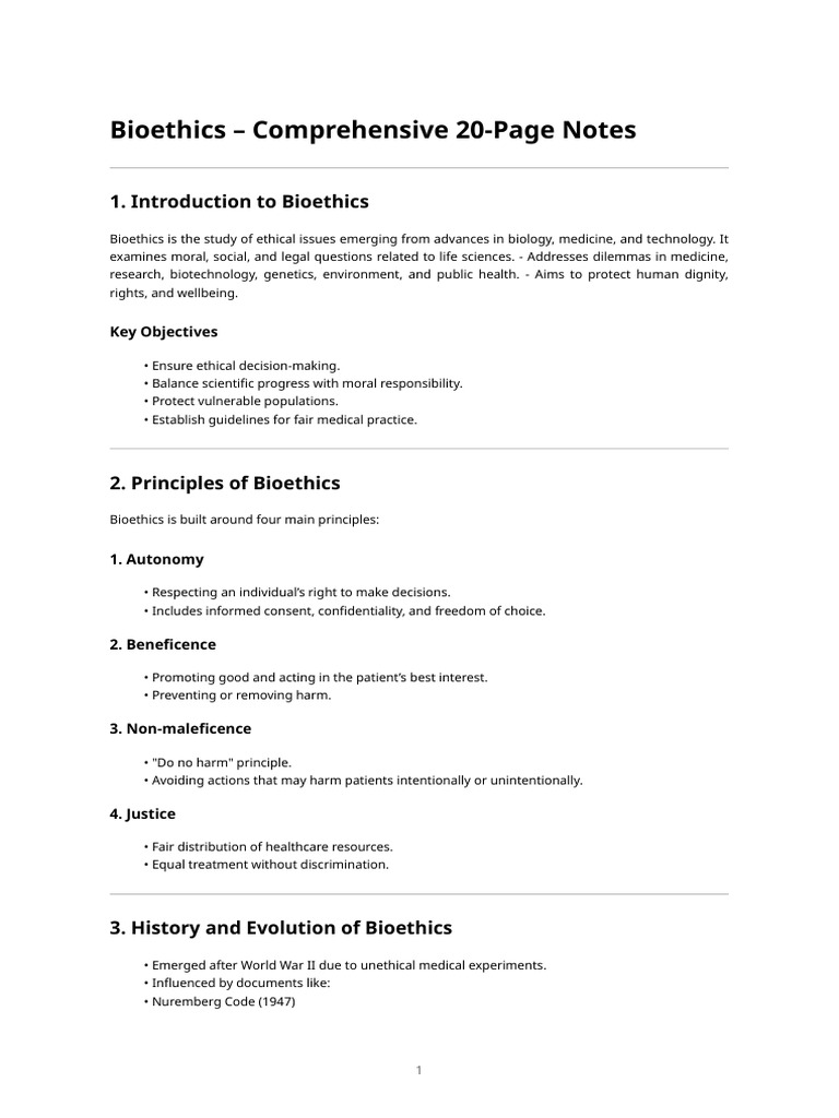 Comprehensive Guide to Bioethics | PDF | Bioethics | Informed Consent