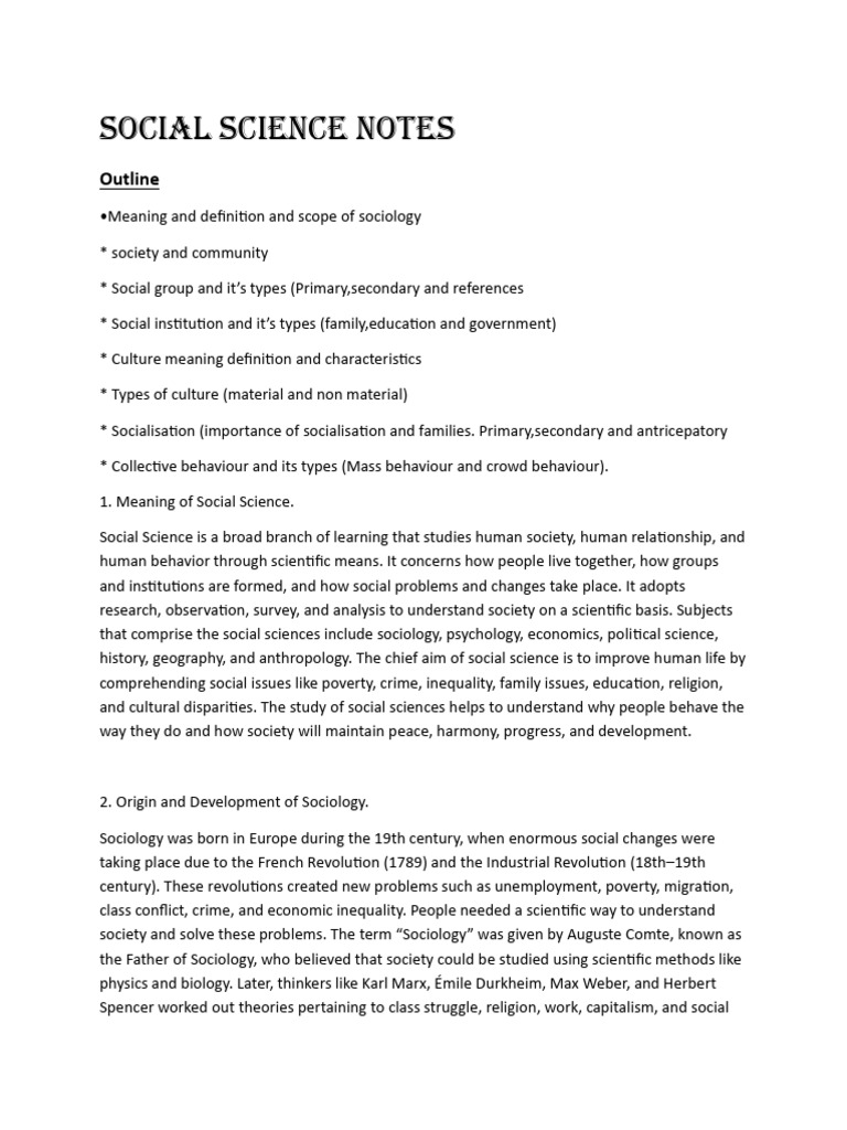 Key Concepts in Social Science | PDF | Social Sciences | Socialization