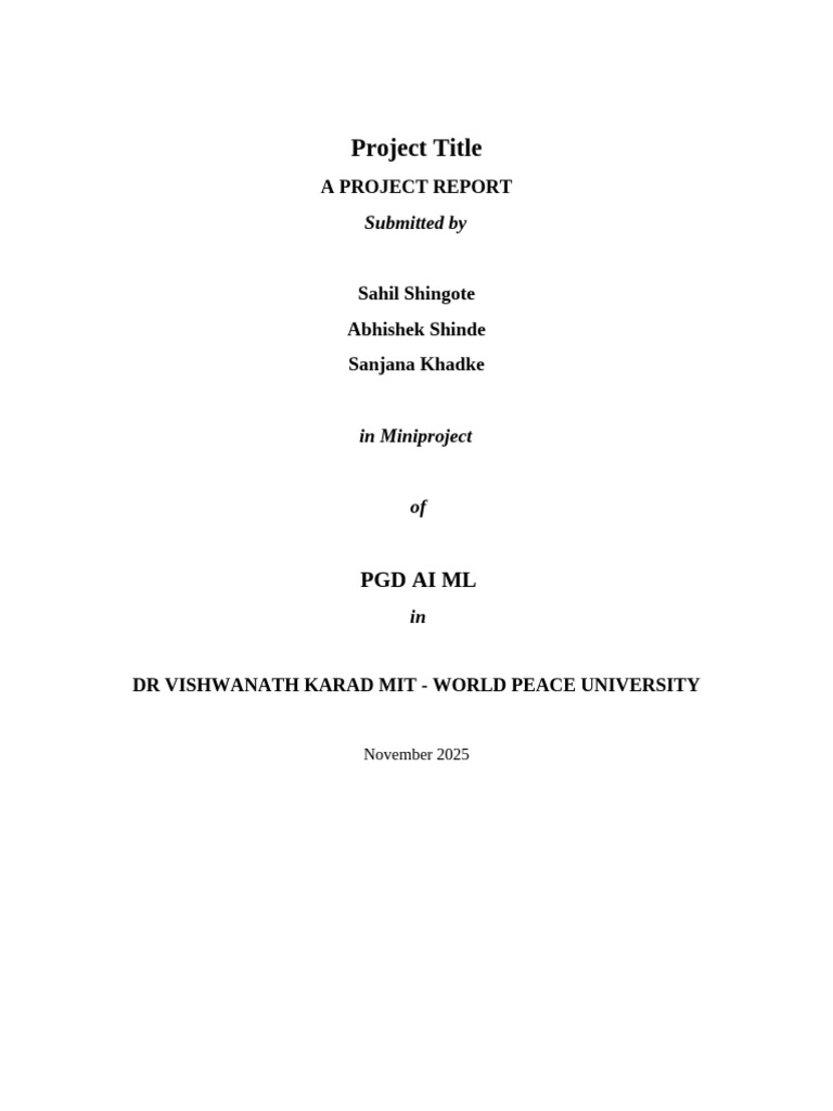 PGD Mini Project Report | PDF | Software Development | Machine Learning