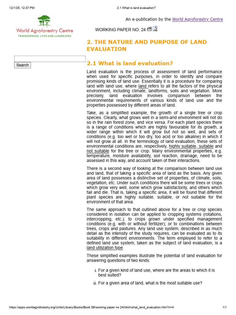 Understanding Land Evaluation Processes | PDF | Soil | Crops