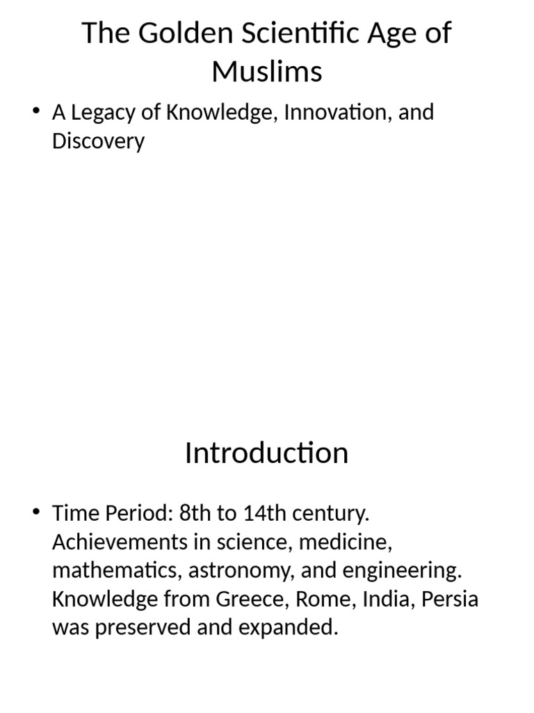 Golden Age of Muslim Science | PDF