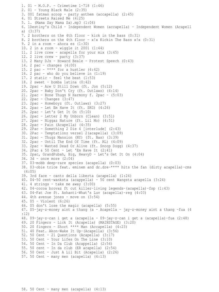 2048 Acapella Pack | PDF | American Popular Music | Musicians