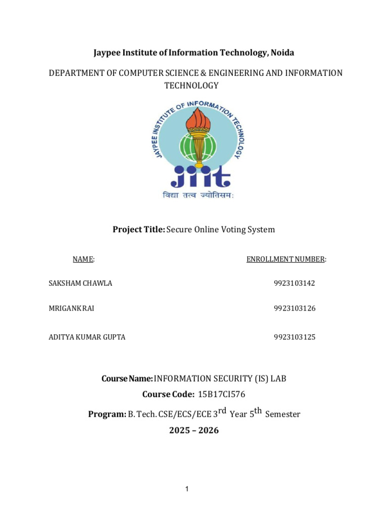Department of Computer Science & Engineering and Information Technology ...