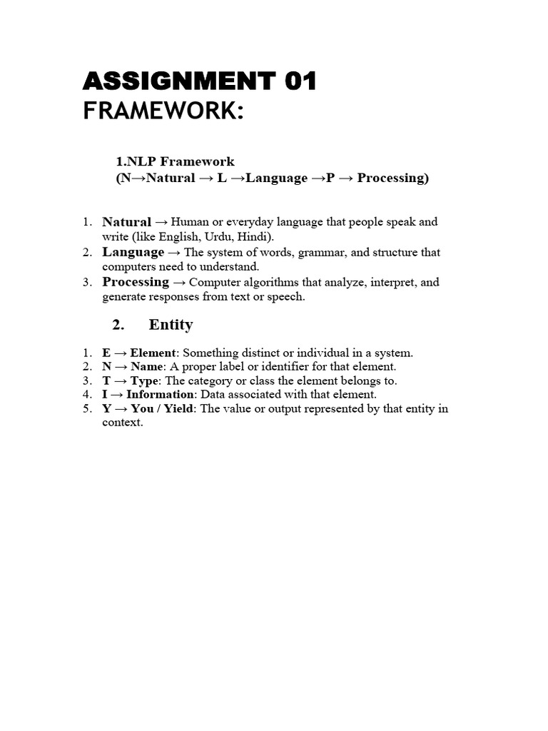 Understanding NLP Framework and Entities | PDF