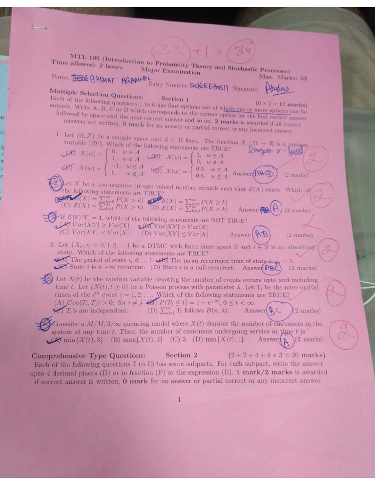 MTL106 Major 2017-18 Sem2-1 | PDF