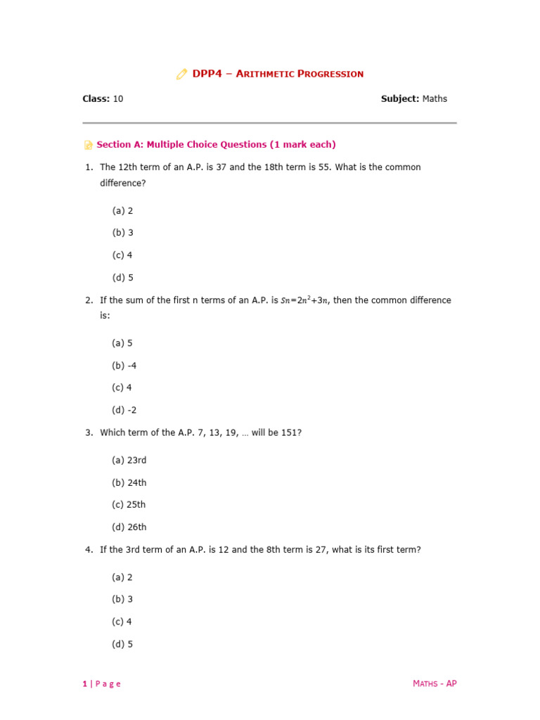 Ap DPP 4 | PDF