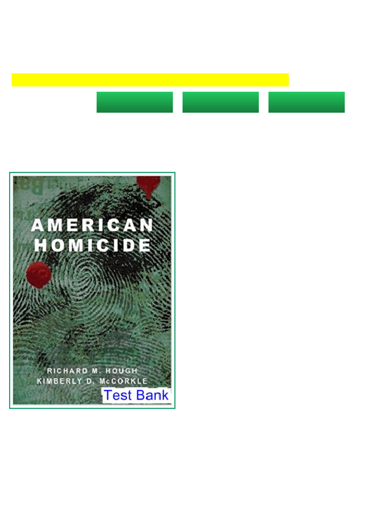 American Homicide 1st Edition Hough Test Bank Full Chapters Instanly ...