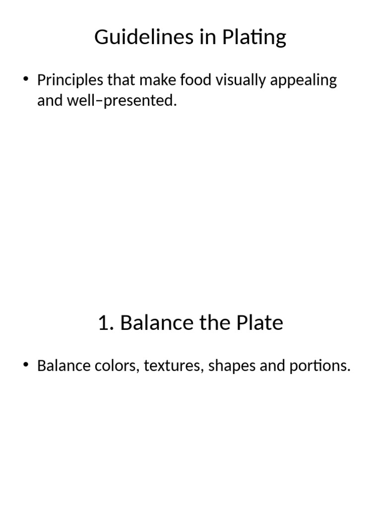 Guidelines in Plated Presentation | PDF