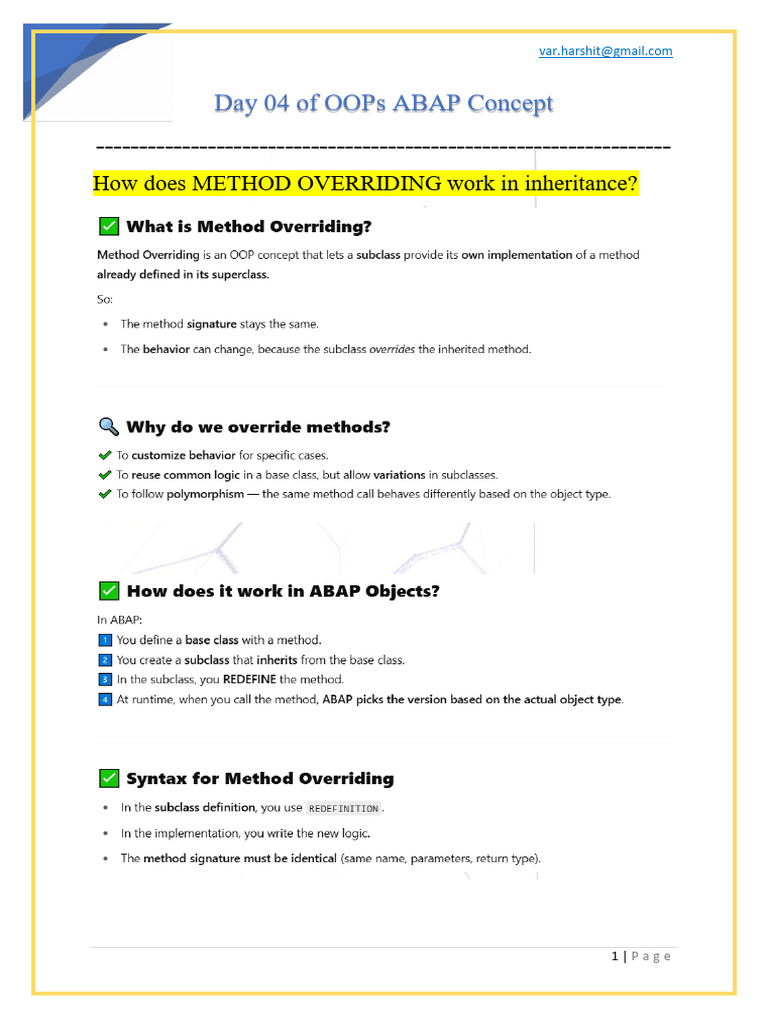 OOPS Method Overriding | PDF