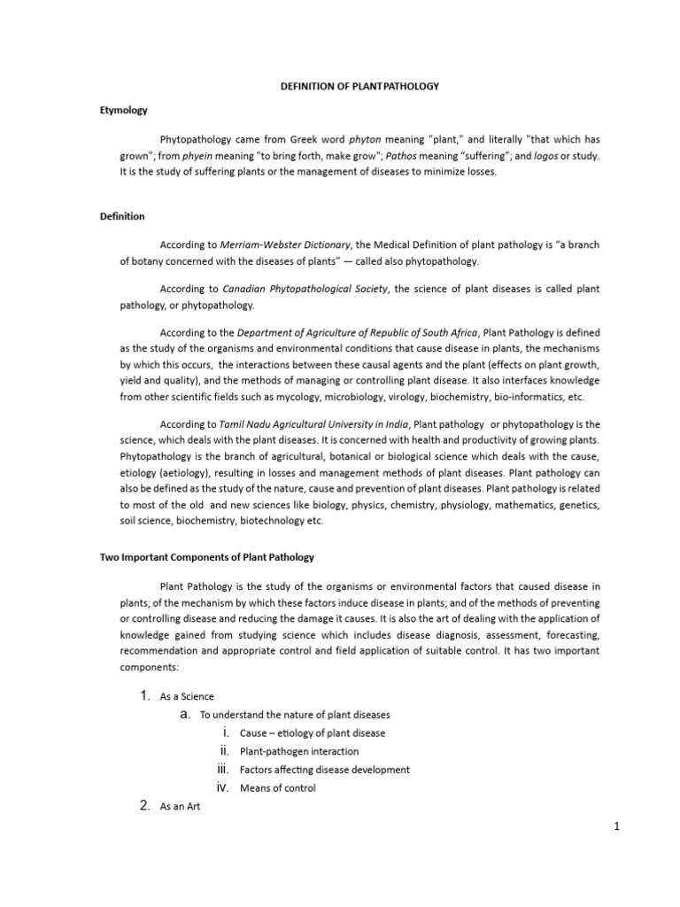 Agric 97 Plant Pathology Review Notes | PDF | Pathogen | Infection